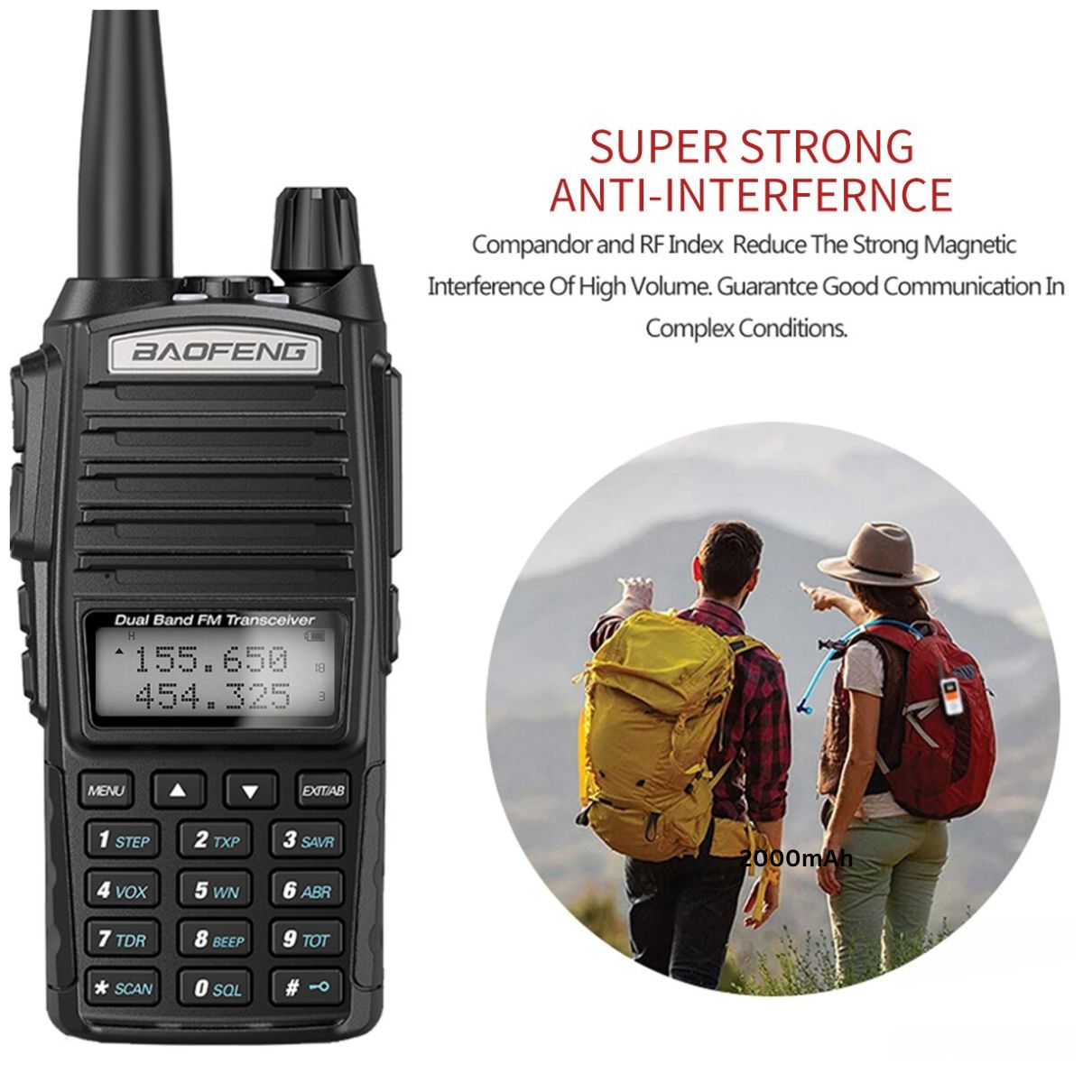 Baofeng UV-82 Dual PTT 5W Dual Band VHF UHF FM USB-C Walkie Talkie (10)