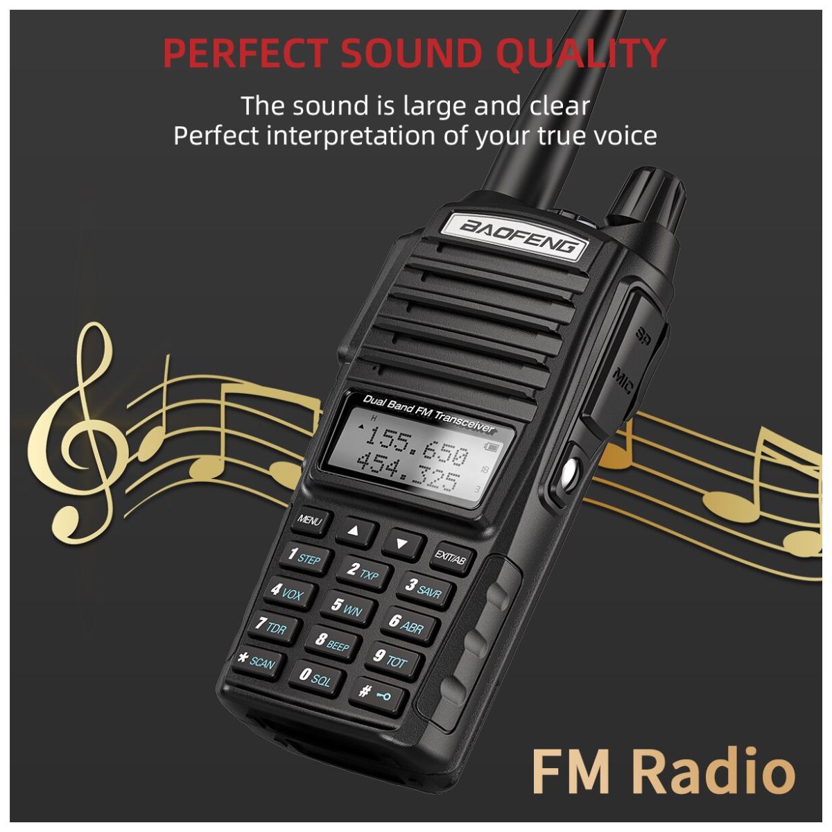 Baofeng UV-82 Dual PTT 5W Dual Band VHF UHF FM USB-C Walkie Talkie (15)