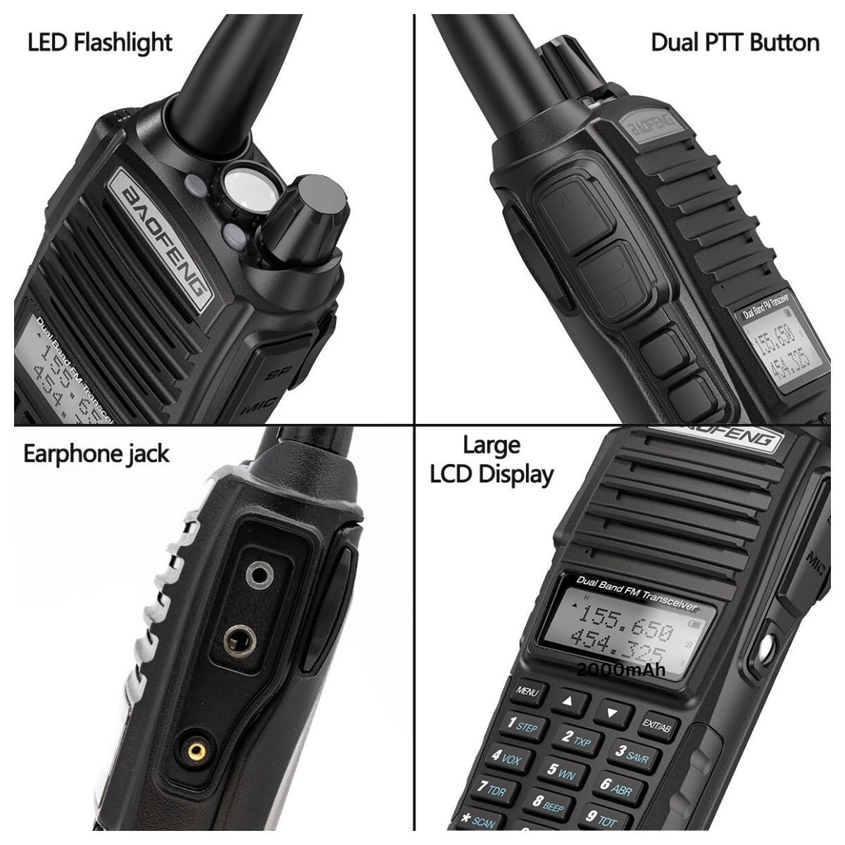 Baofeng UV-82 Dual PTT 5W Dual Band VHF UHF FM USB-C Walkie Talkie (2)