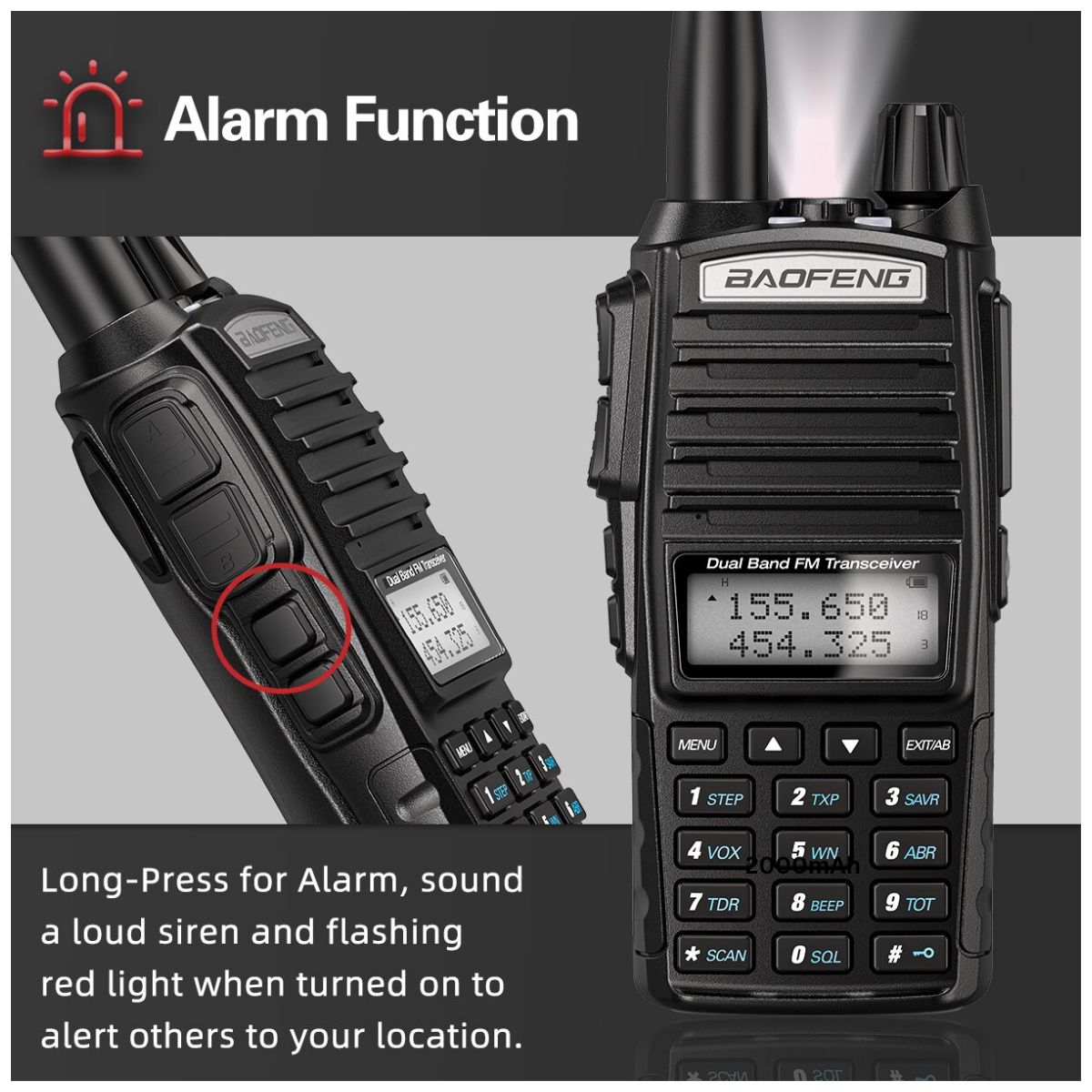 Baofeng UV-82 Dual PTT 5W Dual Band VHF UHF FM USB-C Walkie Talkie (6)