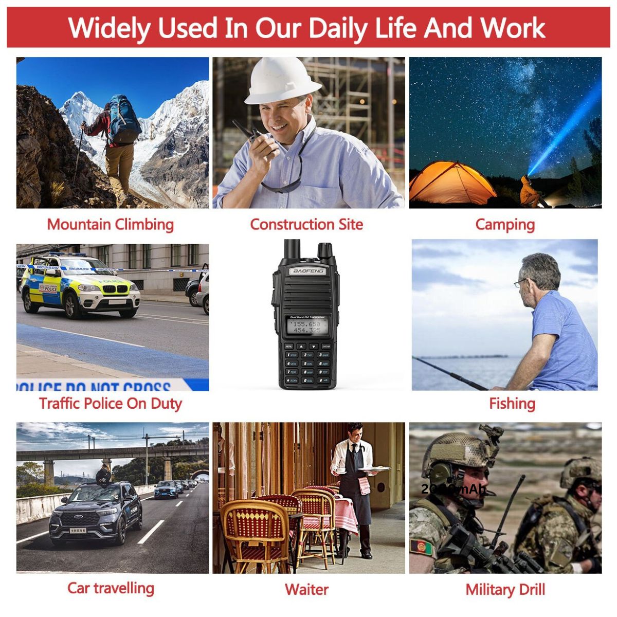Baofeng UV-82 Dual PTT 5W Dual Band VHF UHF FM USB-C Walkie Talkie (8)