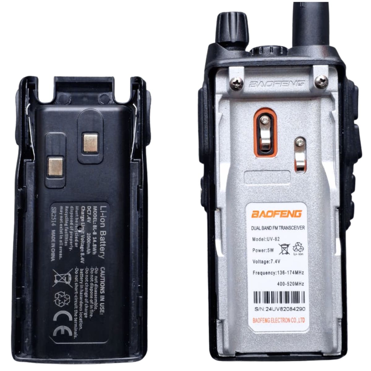 Baofeng UV-82 Dual PTT 5W Dual Band VHF UHF FM USB-C Walkie Talkie
