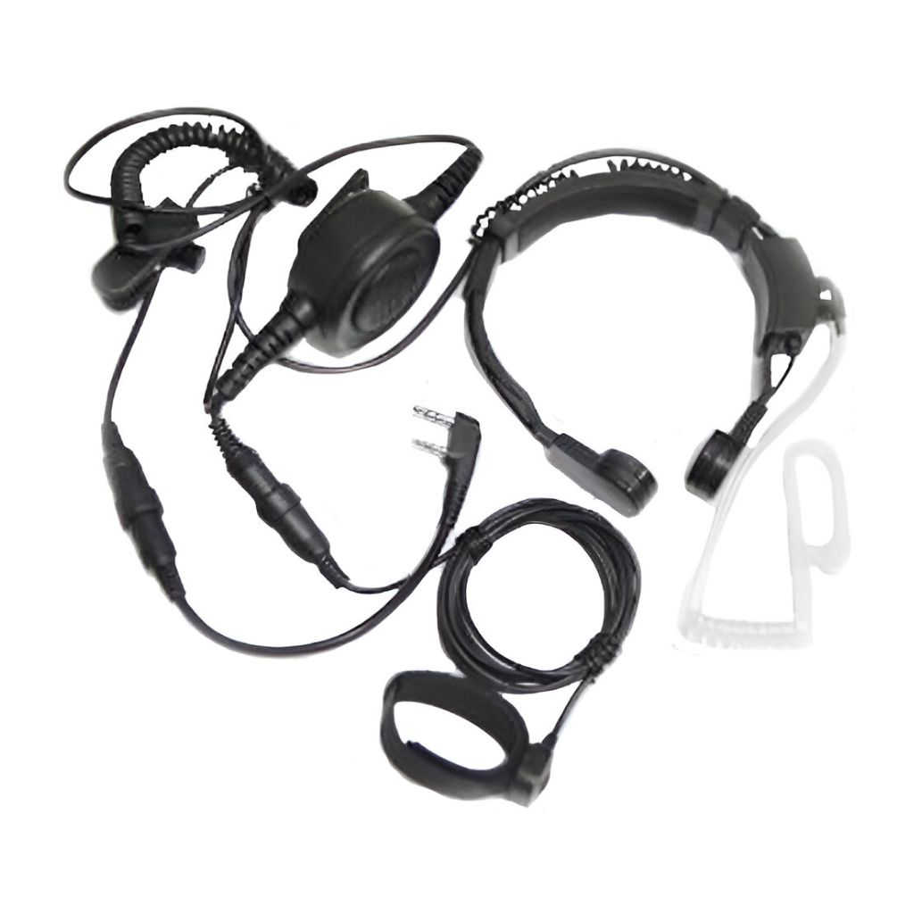 Throat Mic Earpiece Headset Finger PTT For Baofeng UV-5R UV-82 888s Radio Walkie Talkie - Image 2