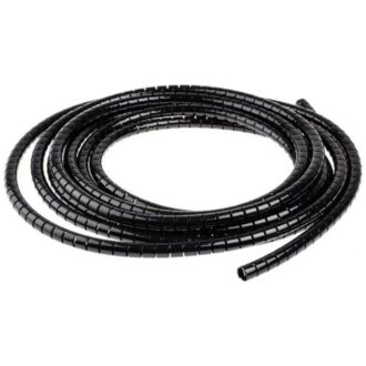 Tubo de envoltura en espiral de diámetro interior de 3 mm y diámetro exterior de 4 mm (negro, 2 metros)