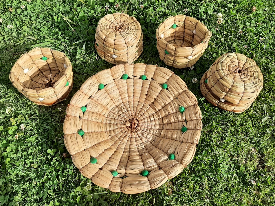 Cestas de juncos para centros de mesa 100% biodegradable y hecho a mano - Image 4