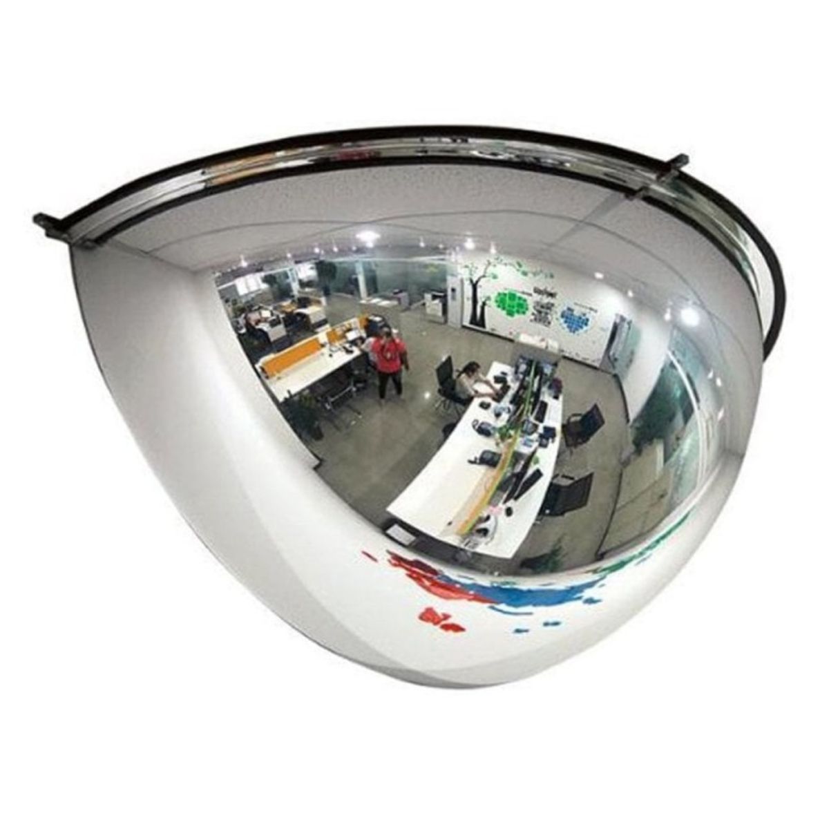 Espejo acrílico medio domo 60 cm de diámetro vision 180° seguridad para interiores (2)