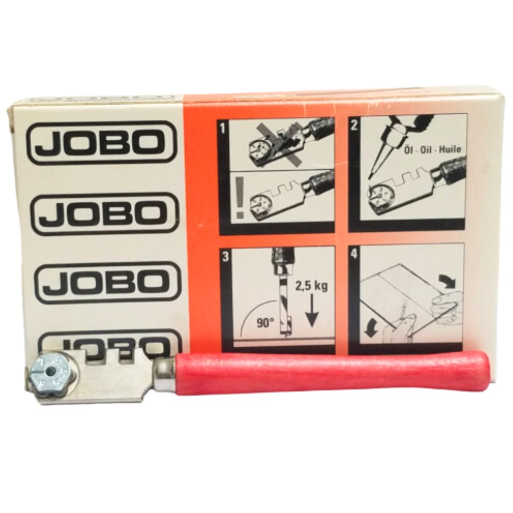 Glass Cutter corta vidrio de 6 ruedas aleman Jobo mango rojo caja x12 unidades (5)
