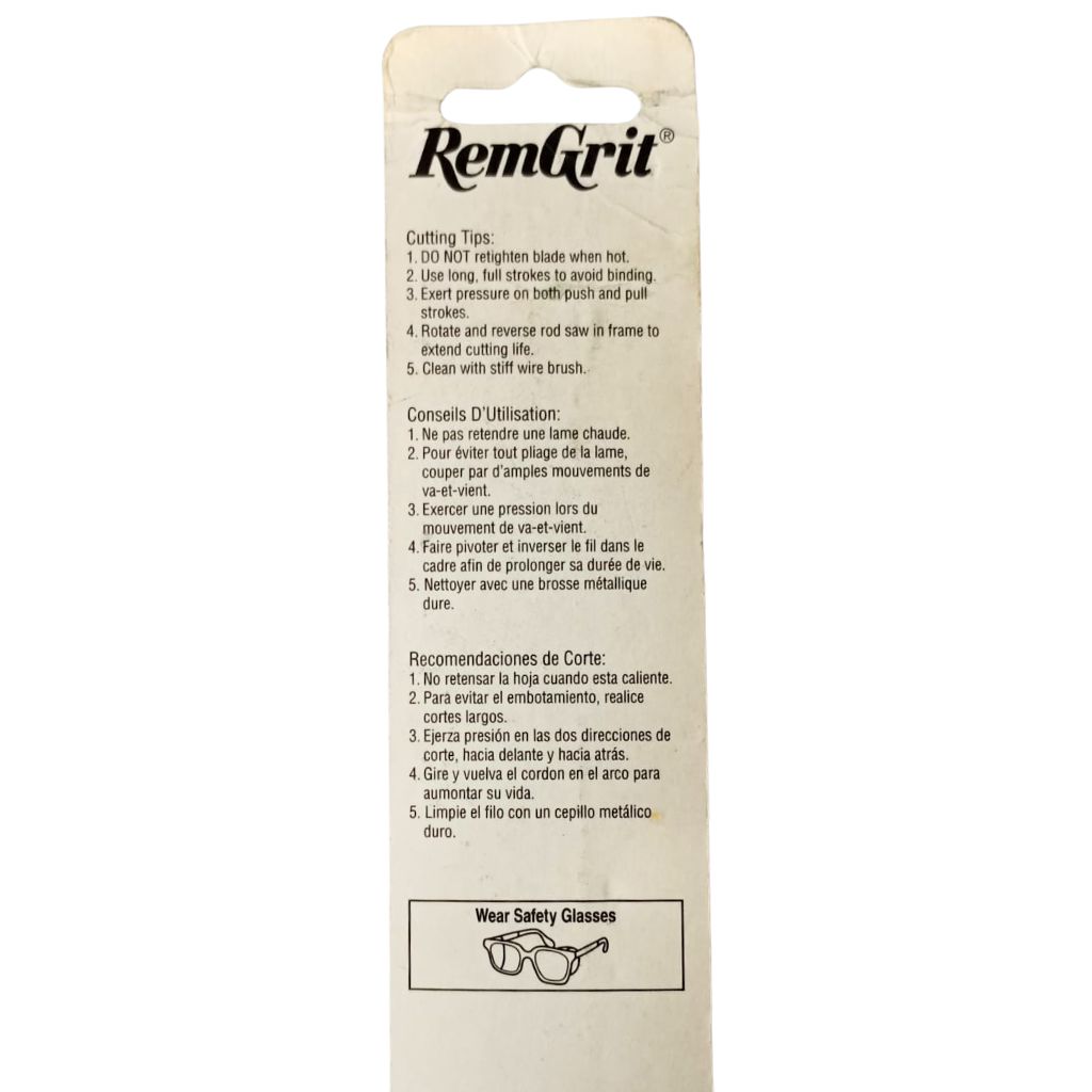 RemGrit GG21BL E0406180 12" x .100" segueta de diamante, alambre sierra de carburo cementado de tungsteno grano medio – unidad - Image 3