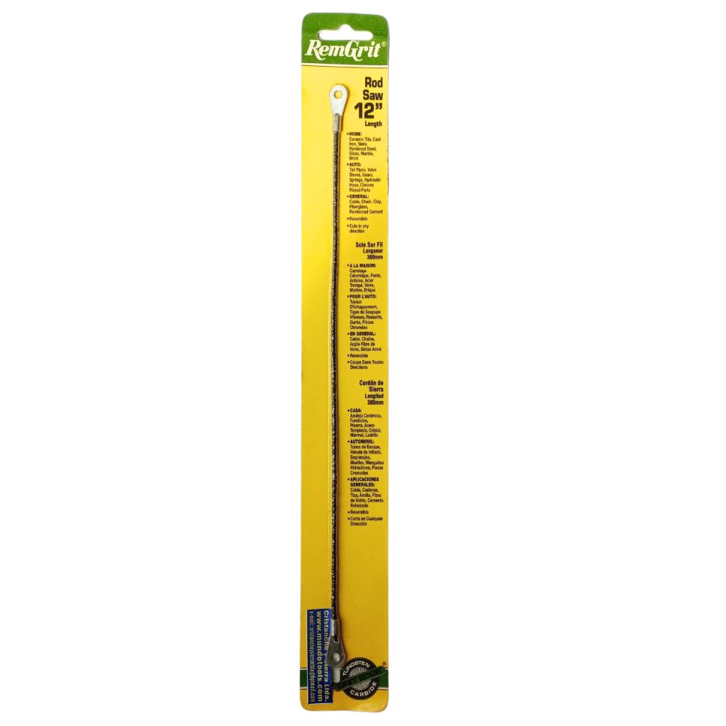 RemGrit GG21BL E0406180 12" x .100" segueta de diamante, alambre sierra de carburo cementado de tungsteno grano medio – unidad - Image 1