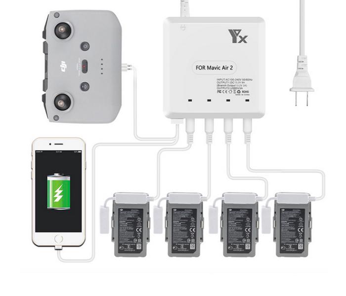 DJI Mavic Air 2 / Mavic Air 2S - 6 in 1 Rapid Multi Battery Charger - Image 1