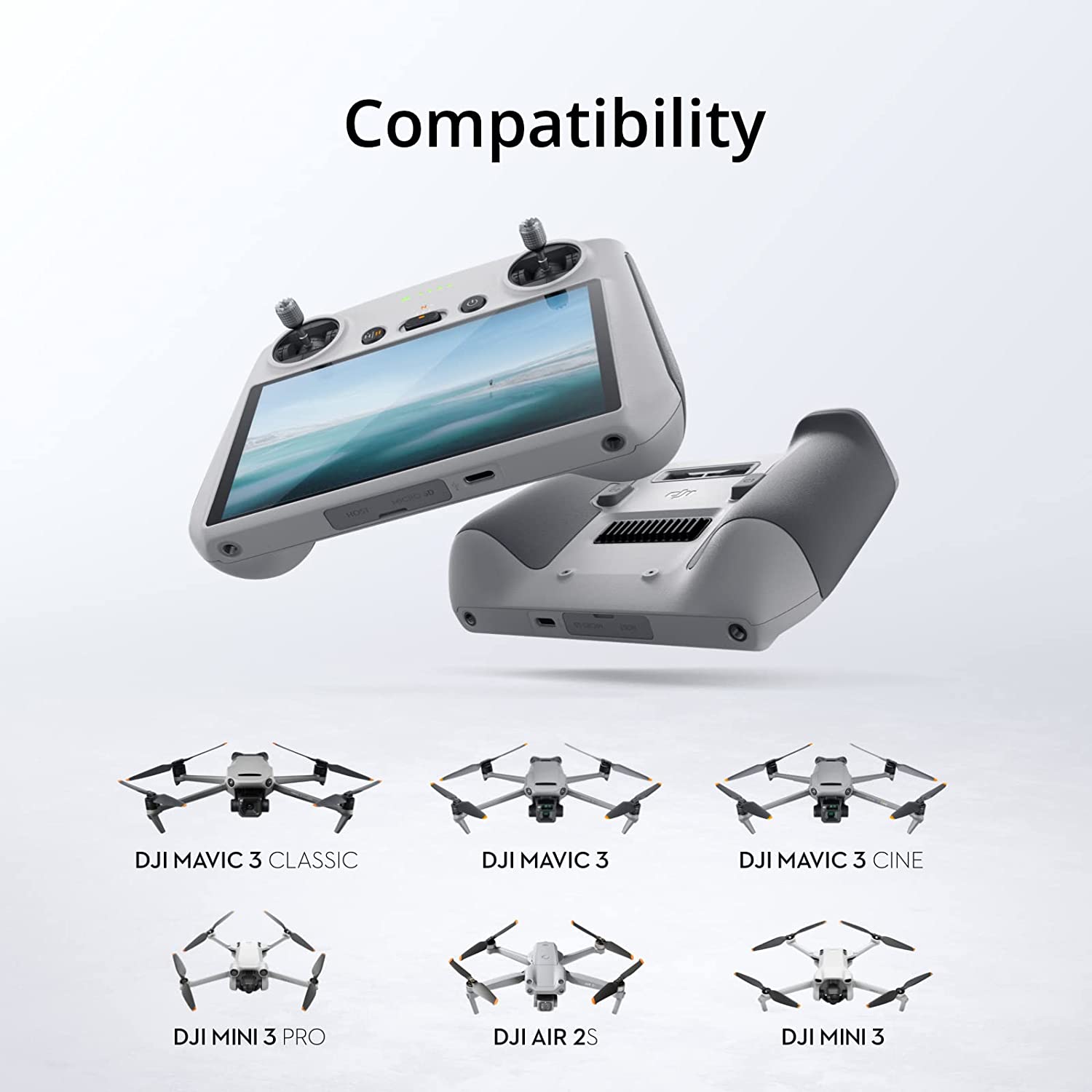 DJI RC RM330 Smart Controller CP.RC.00000005.01 DJI Mini 3/DJI Mini 3 Pro/DJI Mavic 3 Classic/DJI Mavic 3/DJI Mavic 3 Cine/DJI Air 2S, Lightweight Body, FHD Screen, 4hr Battery, O3+ Transmission - Image 8