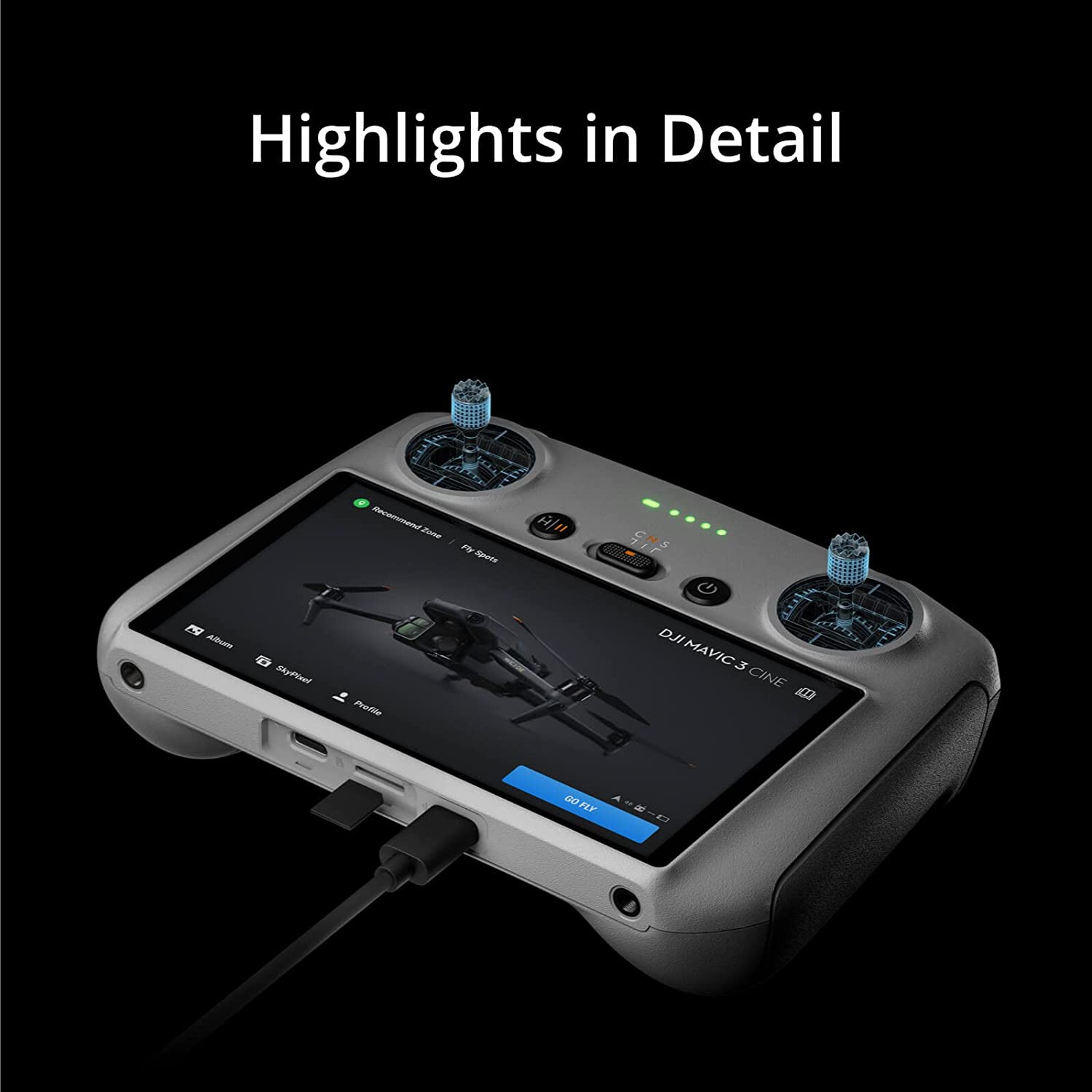 DJI RC RM330 Smart Controller CP.RC.00000005.01 DJI Mini 3/DJI Mini 3 Pro/DJI Mavic 3 Classic/DJI Mavic 3/DJI Mavic 3 Cine/DJI Air 2S, Lightweight Body, FHD Screen, 4hr Battery, O3+ Transmission - Image 9