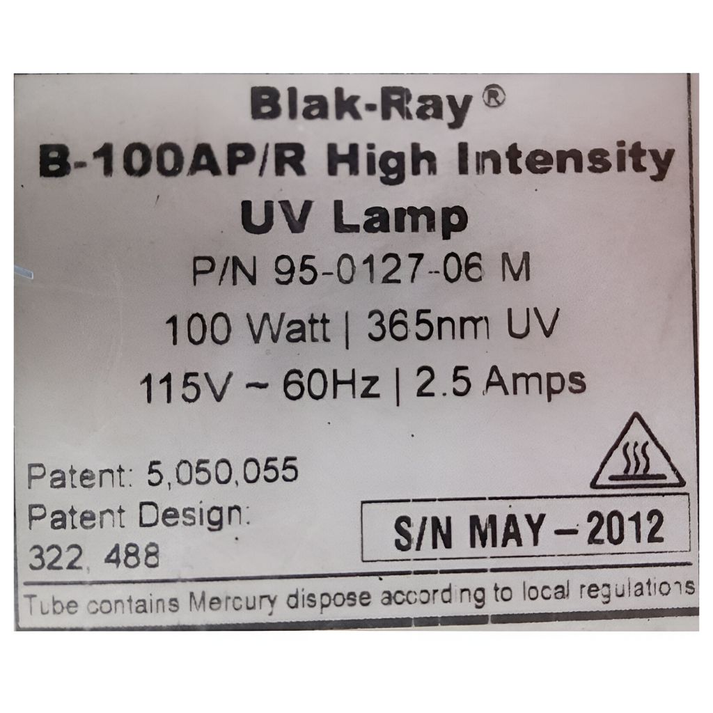 Lampara de inspeccion UV de alta intensidad Blak-Ray B-100APR High Intensity UV Lamp 100 watt 365nm (3)