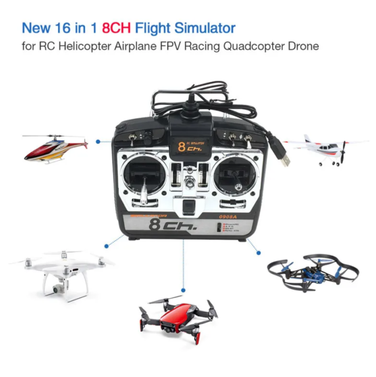 Controlador De Simulador De Vuelo RC De 6 Y 8 Canales, Compatible Con G7, Phoenix 5.0 Y XTR, USB Plug-and-play, Ideal Para Drones Y Helicópteros