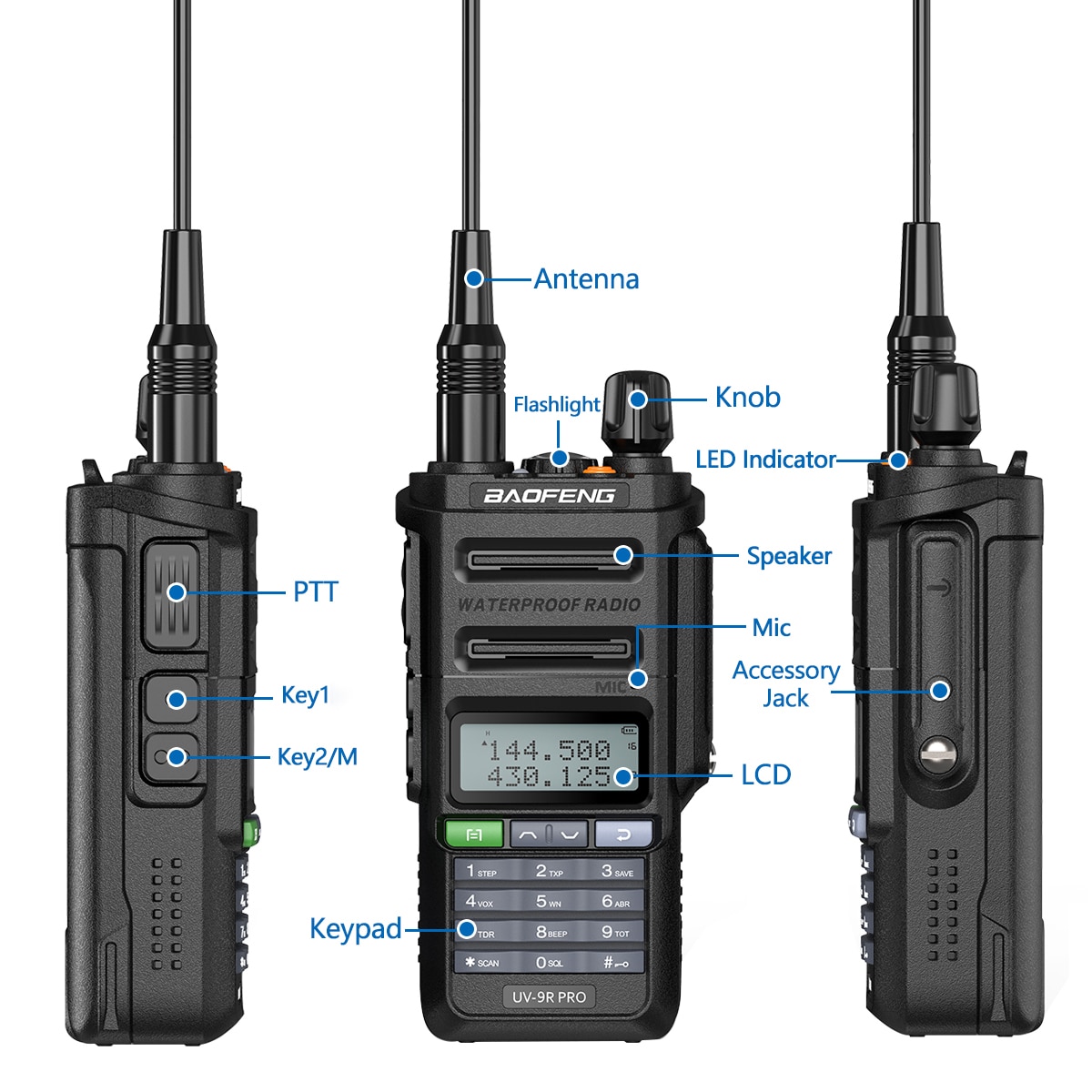 Radio bidirezionale UV-9R Pro 8W impermeabile doppia banda
