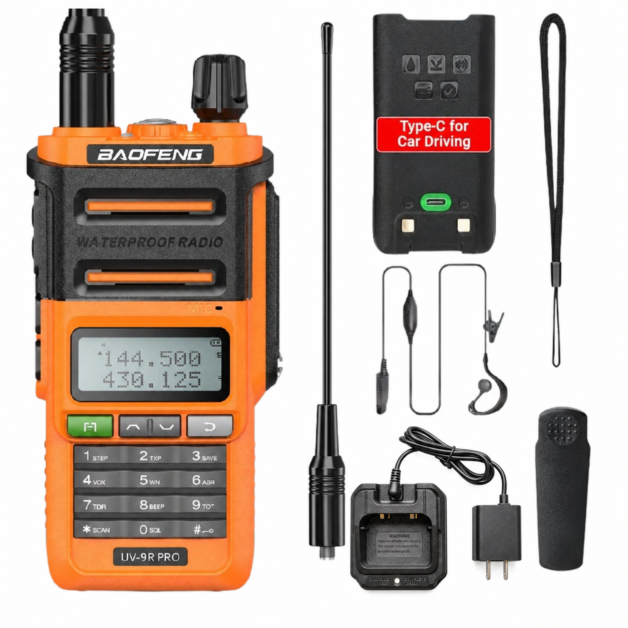 Baofeng UV 9R PRO V2 IP68 Waterproof Walkie Talkie High Power Dual Band UHF VHF Type-C Charger Long Range CB Radio Upgrade UV-9R - Image 4
