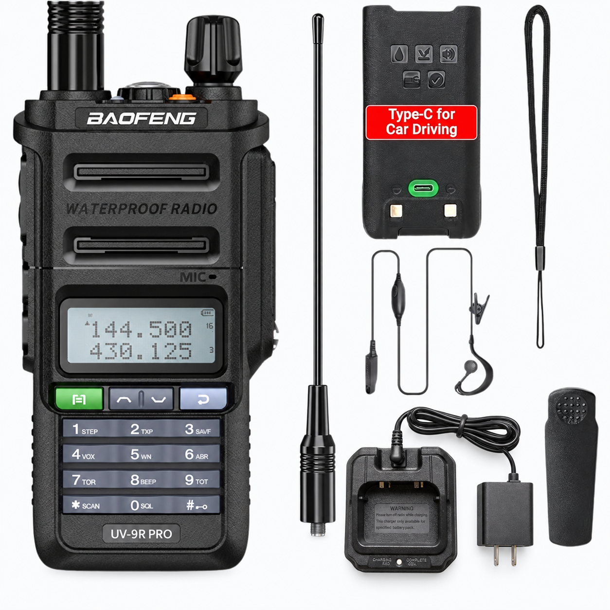 Baofeng UV 9R PRO V2 IP68 Waterproof Walkie Talkie High Power Dual Band UHF VHF Type-C Charger Long Range CB Radio Upgrade UV-9R - Image 3