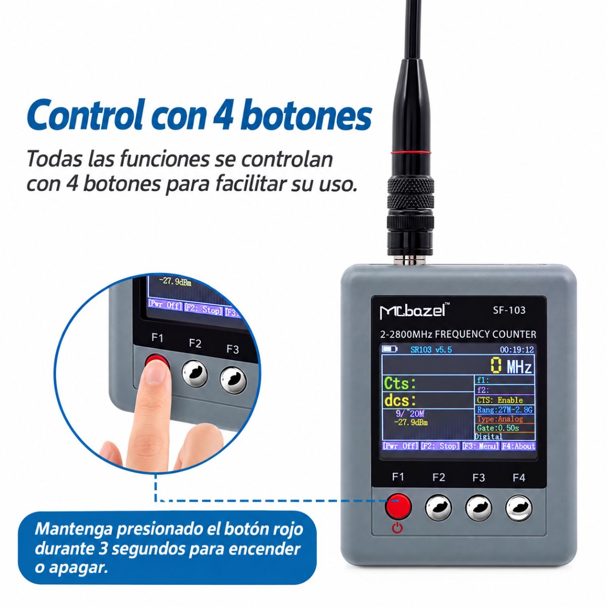Frecuencímetro Mcbazel SF-103 2 MHz a 2,8 GHz DMR - Image 7