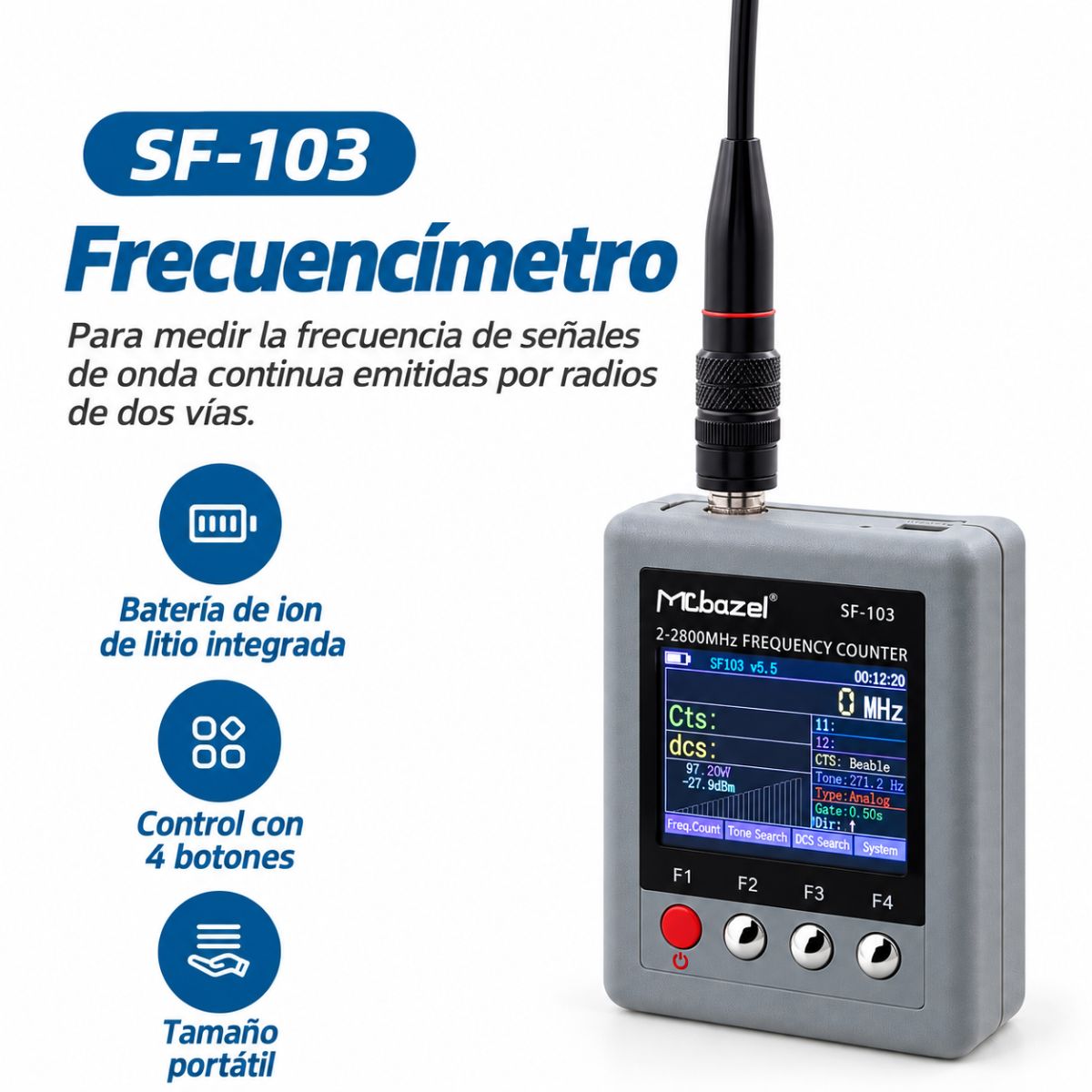 Frecuencímetro Mcbazel SF-103 2 MHz a 2,8 GHz DMR - Image 6