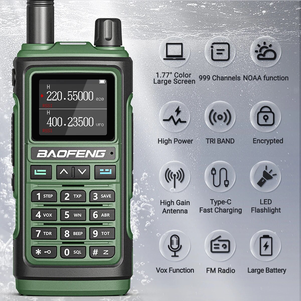 Baofeng UV 17 Pro L Wireless Copy Frequency Walkie Talkie 16 KM Long Range Waterproof IP45 Flashlight Type-C Charger Ham Radio UV 5R BF-17L UV-17 - Image 15