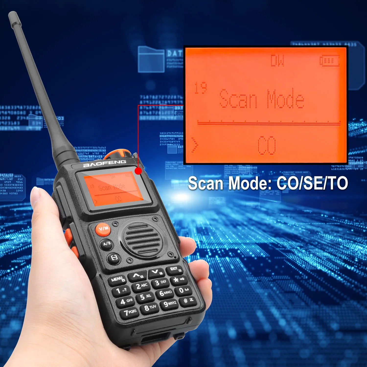Baofeng K6 Radio Tri-Banda UHF VHF 5W 999 Canales FM AM Wireless Freq Copy USB-C (15)