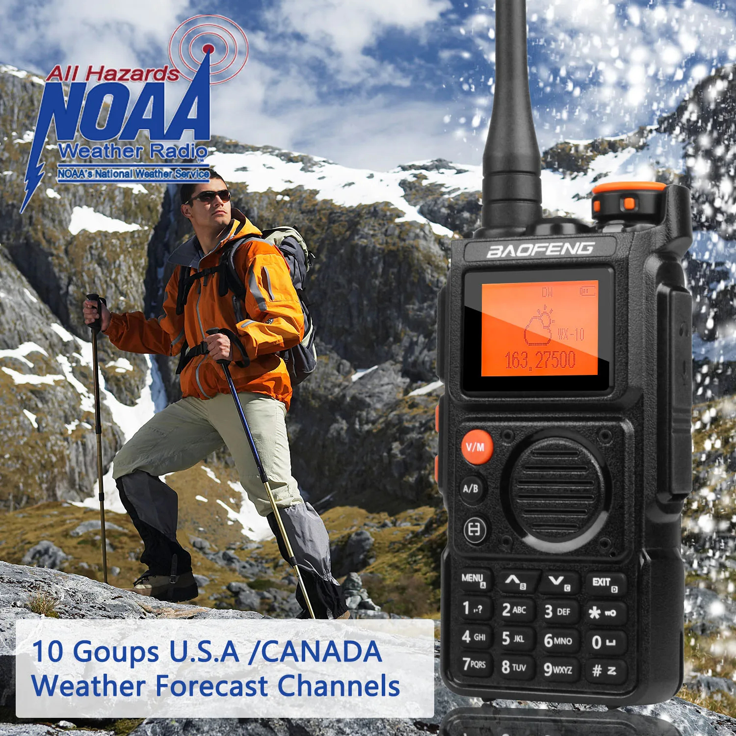 Baofeng K6 Radio Tri-Banda UHF VHF 5W 999 Canales FM AM Wireless Freq Copy USB-C (26)