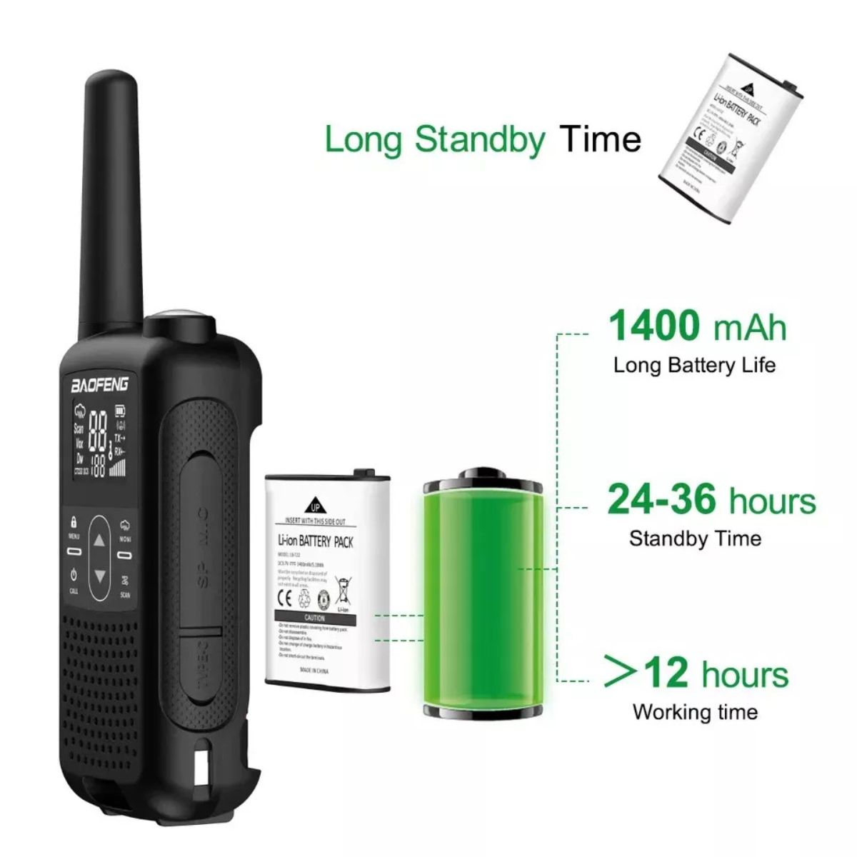 2 uds Baofeng BF-F22 PMR FRS Mini Walkie Talkie 2-5W impermeable 22CH NOAA portátil USB-C (6)