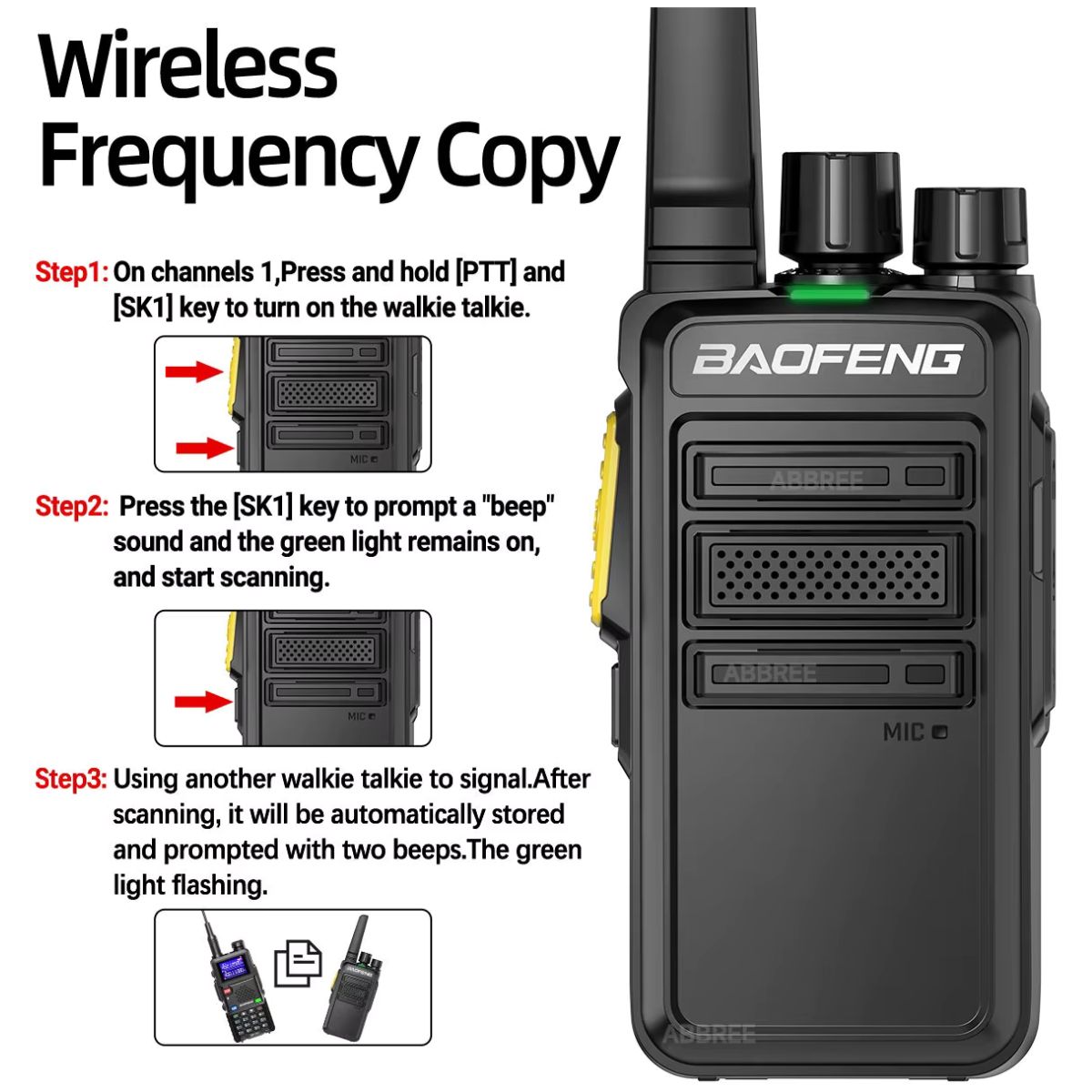 2 uds Baofeng BF-V12D GMSK UHF Walkie Talkie Digital llamada cifrada Radio HD 2s Wireless Copy Frequency Radio USB-C (5)