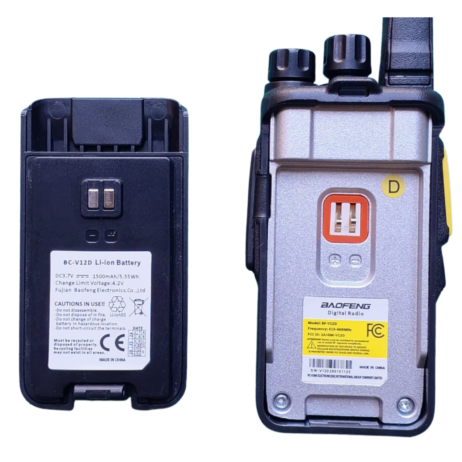 2 uds Baofeng BF-V12D GMSK UHF Walkie Talkie Digital llamada cifrada Radio HD 2s Wireless Copy Frequency Radio USB-C