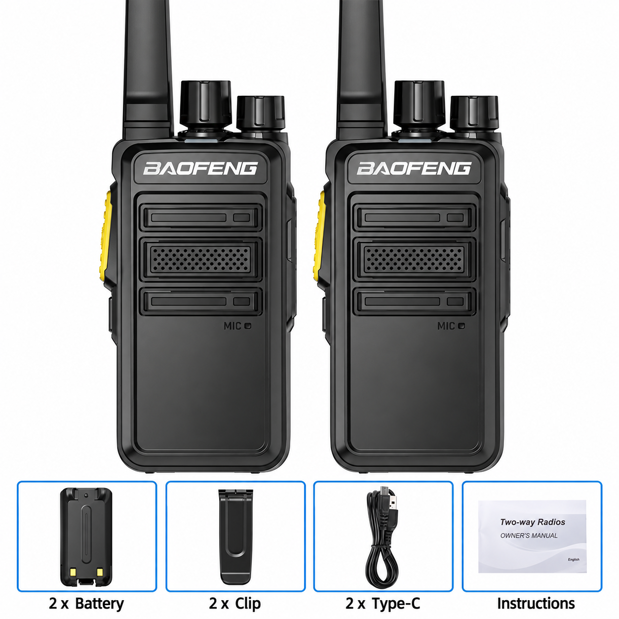 2 uds Baofeng BF-V12D GMSK UHF Walkie Talkie Digital llamada cifrada Radio HD 2s Wireless Copy Frequency Radio USB-C - Image 2