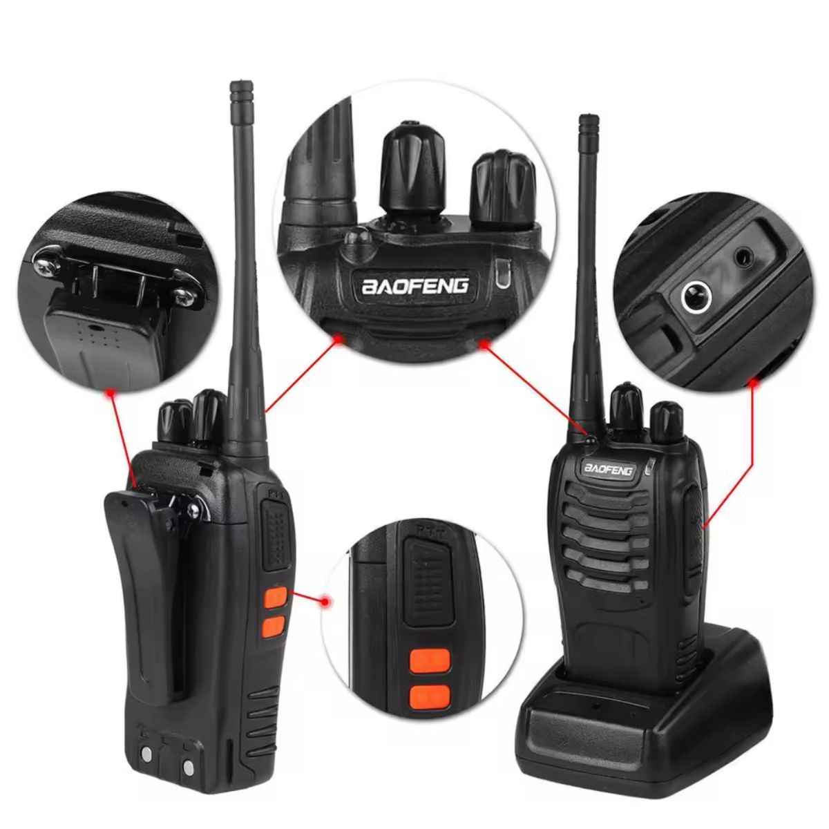 Baofeng BF-888S Pro UHF 16 canales VOX Wireless Copy Frequency USB-C Walkie Talkie (3)