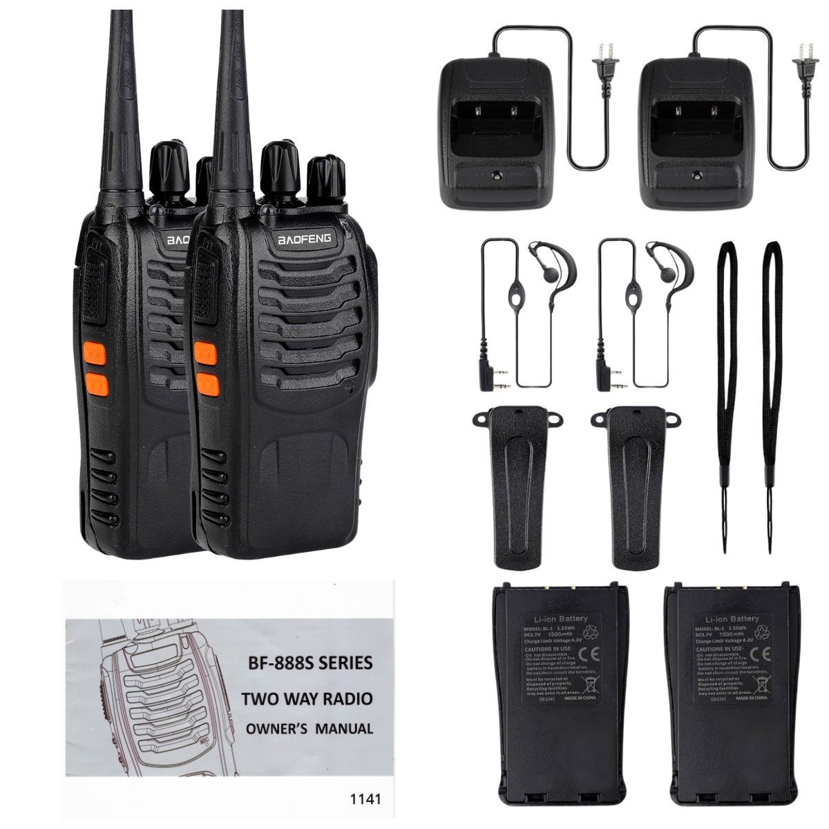 Baofeng BF-888S Pro UHF 16 canales VOX Wireless Copy Frequency USB-C Walkie Talkie (4)