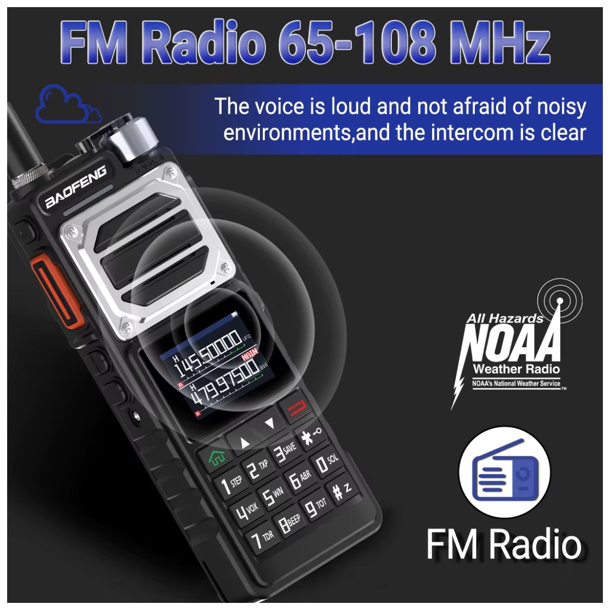 Baofeng UV-25 PRO MAX Walkie Talkie Wireless Copy Frequency NOAA AM FM largo alcance UHF VHF 999CH Ham USB-C (5)