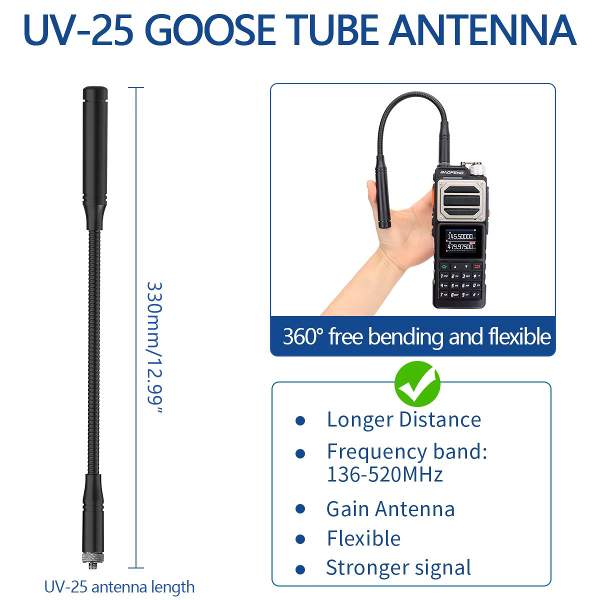 Baofeng UV-25 PRO MAX Walkie Talkie Wireless Copy Frequency NOAA AM FM largo alcance UHF VHF 999CH Ham USB-C (6)