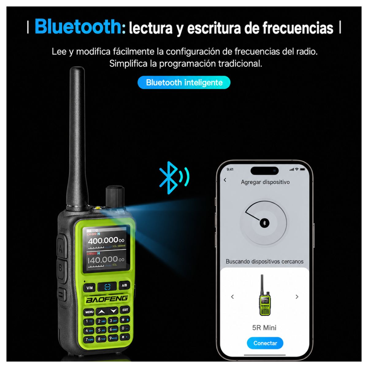 Baofeng UV-5R Mini Walkie Talkie Bluetooth Programming Frequency, Type-C Charger, Dual PTT, AM/FM Band, Portable Camping 2-Way Radio - Image 7
