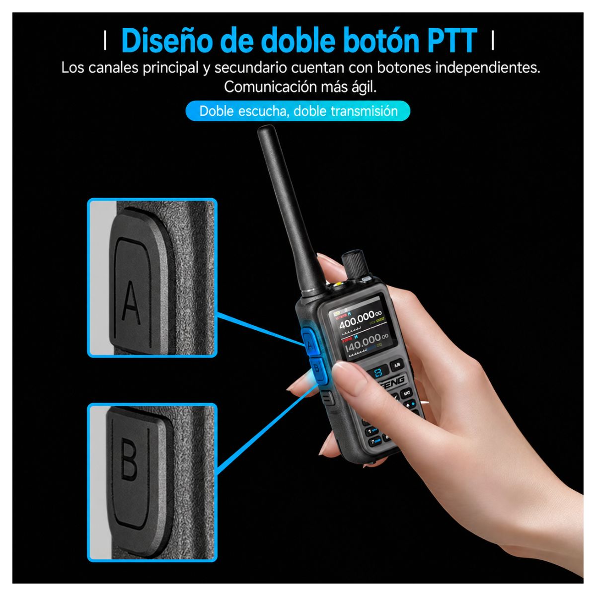 Baofeng UV-5R Mini Walkie Talkie Bluetooth Programming Frequency, Type-C Charger, Dual PTT, AM/FM Band, Portable Camping 2-Way Radio - Image 6