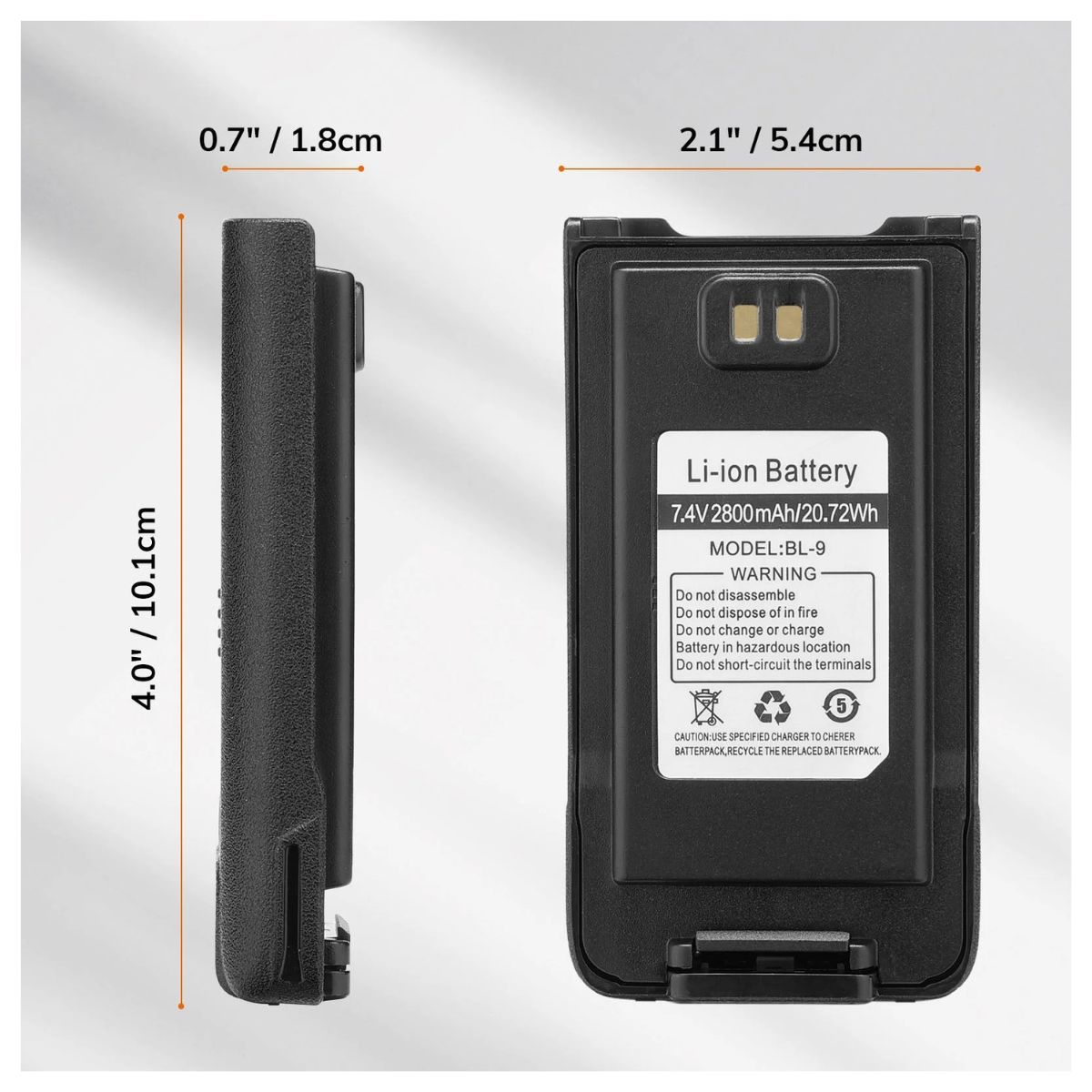 Baofeng UV-9R series batería BL-9 impermeable USB-C, 2800 mAh, Li-ion, 7 (3)