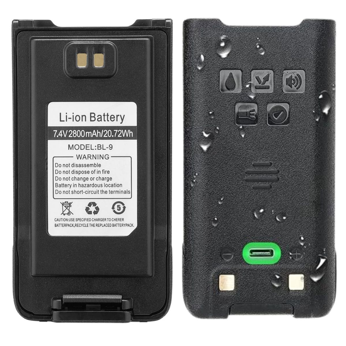 Baofeng UV-9R series batería BL-9 impermeable USB-C, 2800 mAh, Li-ion, 7 (5)