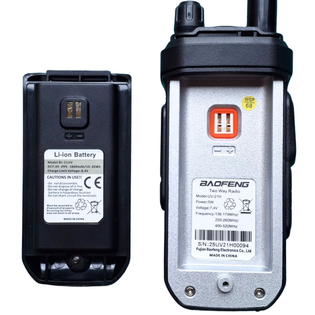 Radio Baofeng UV-21H GPS Tribanda VHF UHF 10W AM Wireless Copy Frequency IP45 USB-C Walkie Talkie