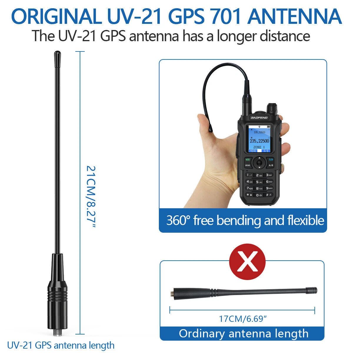 Radio Baofeng UV-21HUV-21 GPS Tribanda 10 W AM Wireless Copy Frequency IP45 USB-C Walkie Talkie (10)