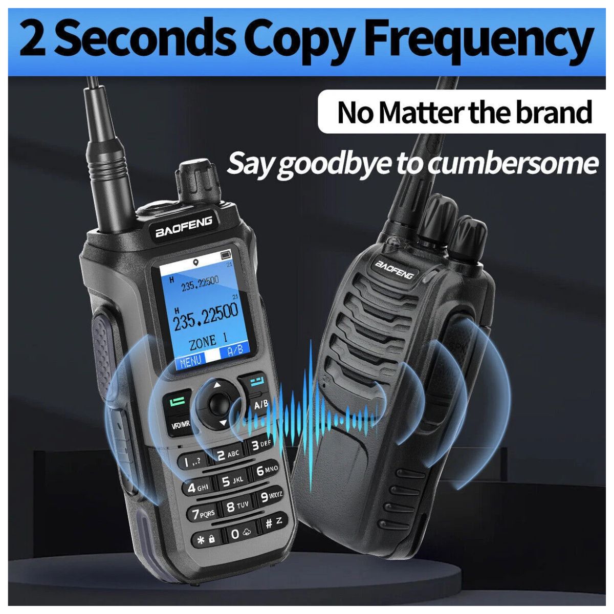 Radio Baofeng UV-21HUV-21 GPS Tribanda 10 W AM Wireless Copy Frequency IP45 USB-C Walkie Talkie (11)