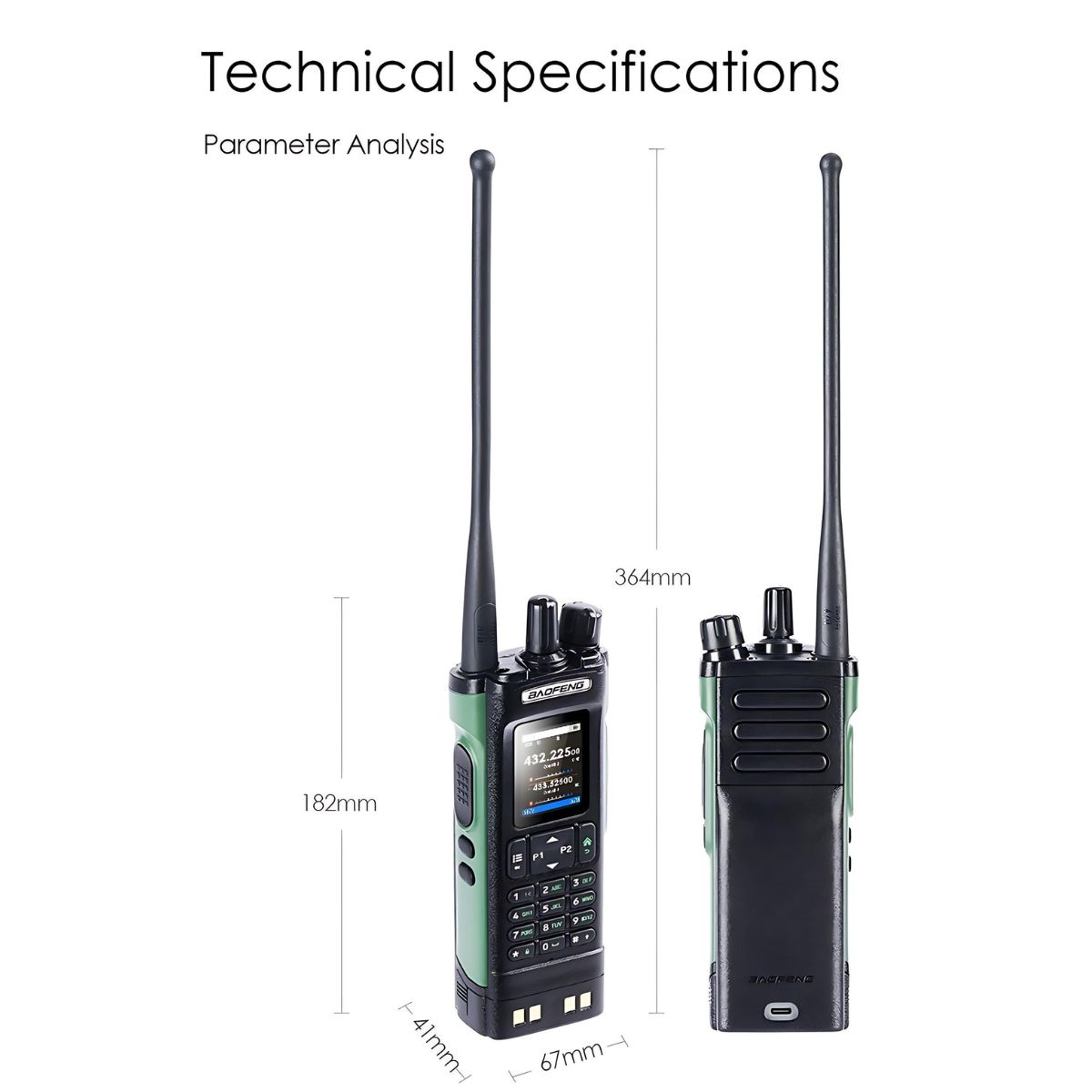 Radio Baofeng UV-32 GPS Tribanda AM FM Bluetooth 10W VOX Wireless Copy Frequency USB-C Walkies Talkie (1)