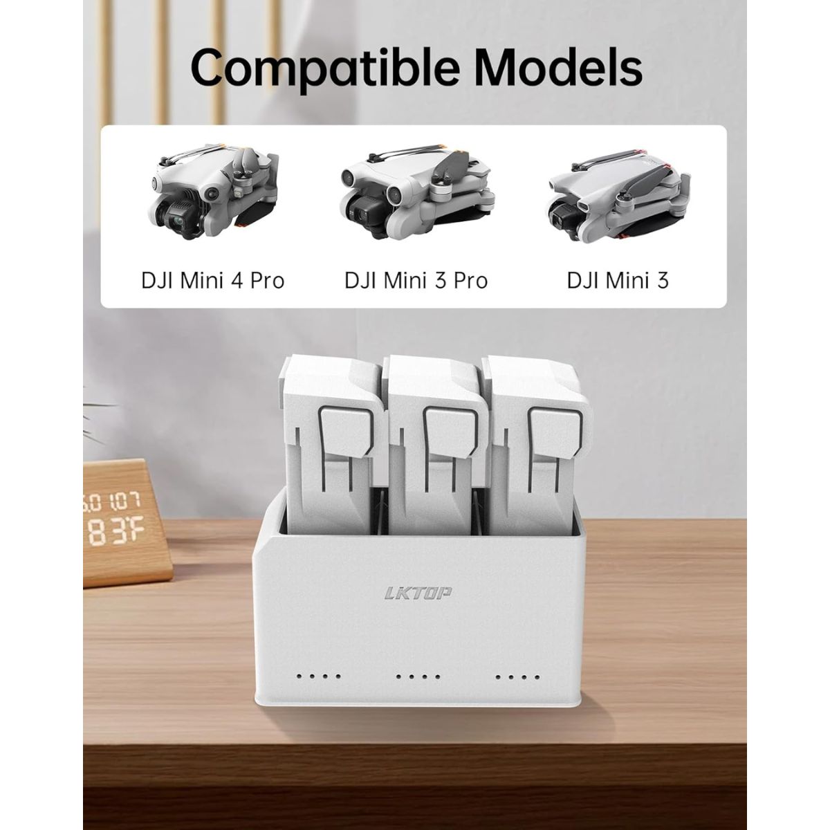 Hub cargador compatible con baterías DJI Mini 3 Mini 3 Pro Mini 4 Pro (6)