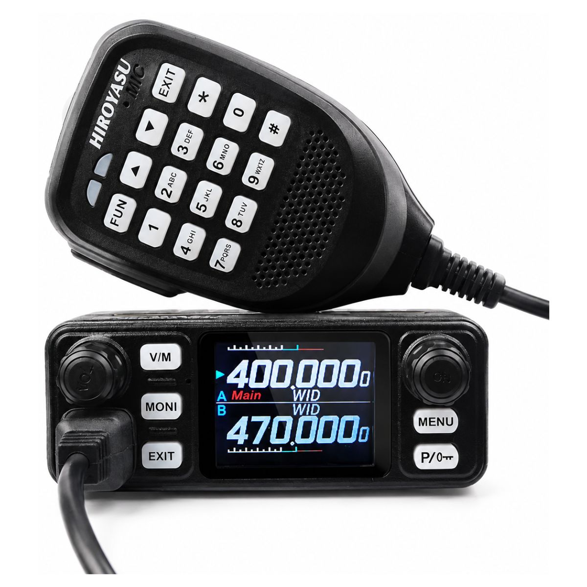 Radio base móvil VHFUHF de 25 W, 200 canales, doble banda, VOX, FM, CTCSSDCS 13,8 V