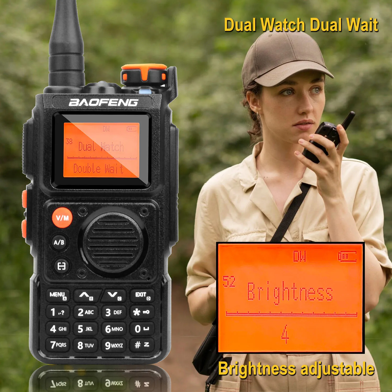 Baofeng UV-K6 Radio Tri-Banda UHF VHF 5W 999 Canales FM AM Wireless Freq (Nuevo Sin Batería) (4)