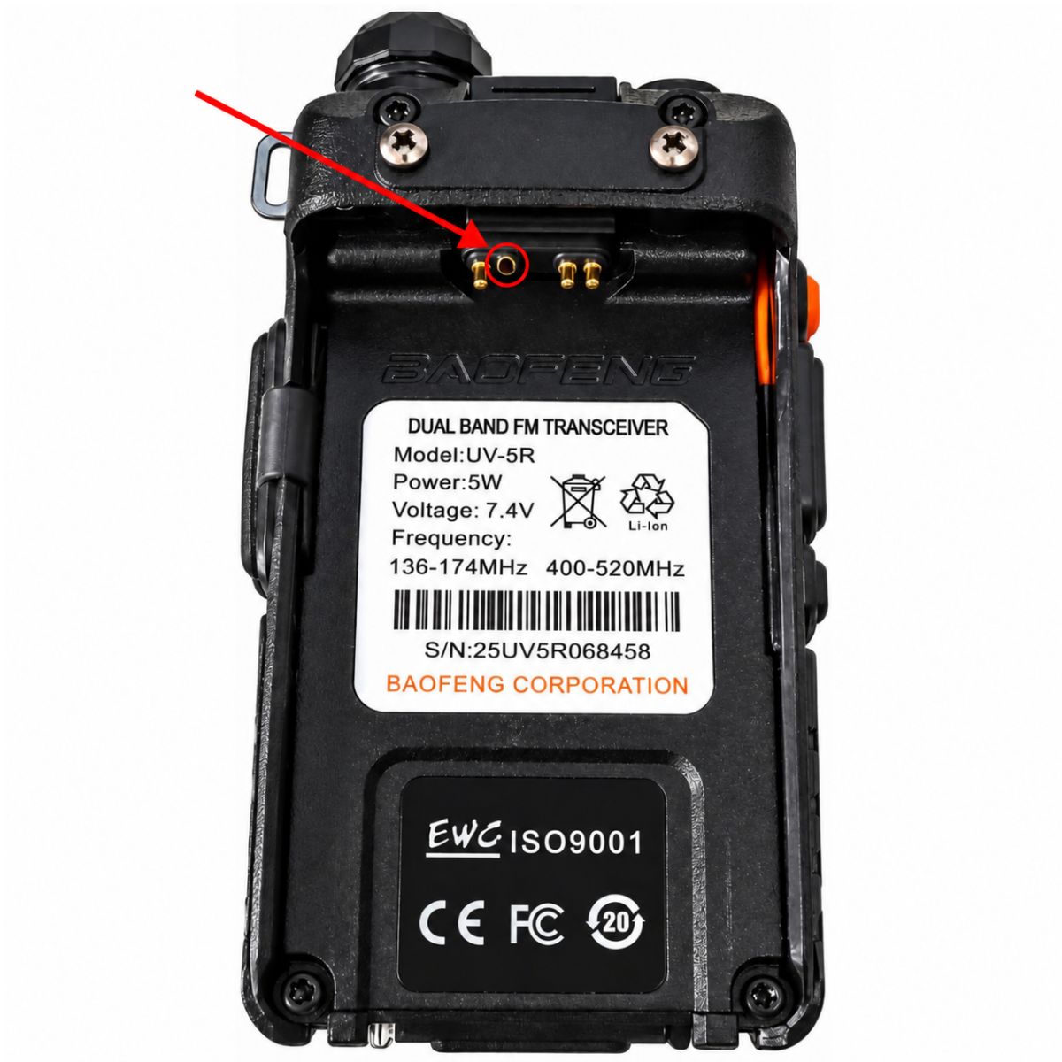 Baofeng UV-5R Walkie Talkie 5W Dual Band VHF UHF 128CH VOX FM USB-C (Para Reparar) (1)