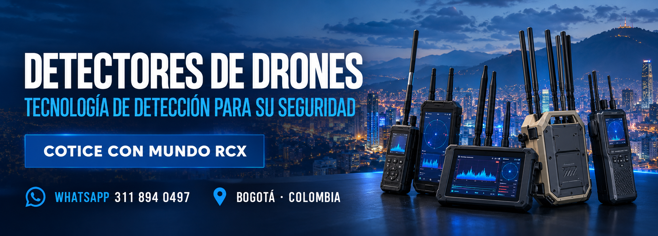 Detectores de drones en Colombia. Tecnología de detección para su seguridad. Cotice con Mundo RCX por WhatsApp al 311 894 0497.