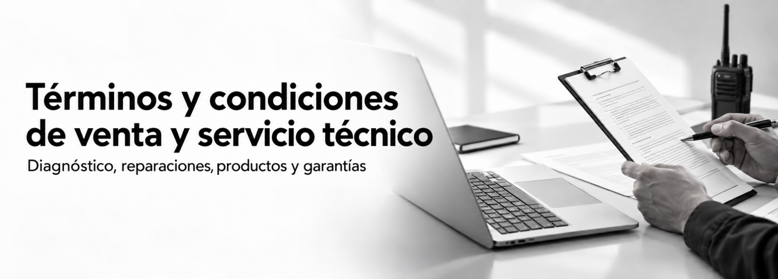 Términos y condiciones de venta y servicio técnico de Mundo RCX